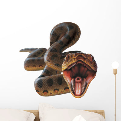 Anaconda Snake Wall Decal shown on a wall