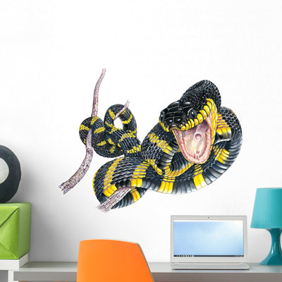 Mangrove Snake Wall Decal shown on a wall