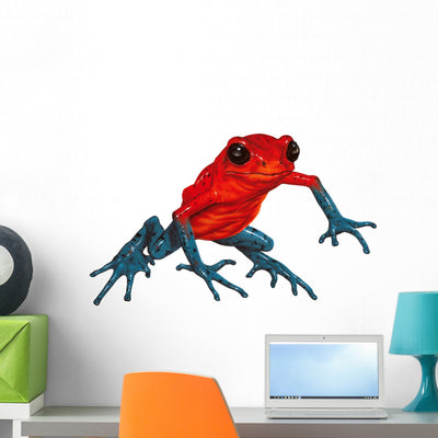 Poison-dart Frog Wall Decal shown on a wall