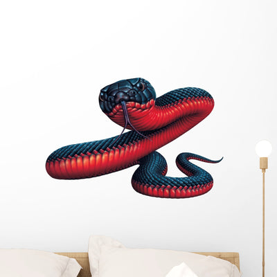 Red-bellied Black Snake Wall Decal shown on a wall