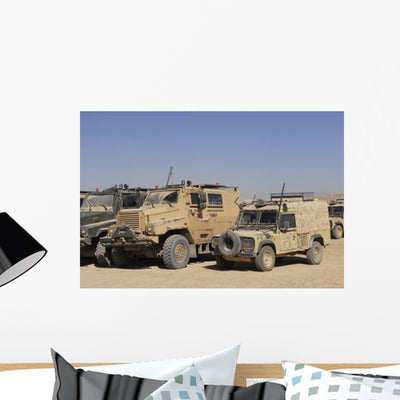 British Armed Forces Snatch Wall Decal shown on a wall