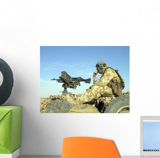 Gunner Sits atop British Wall Decal