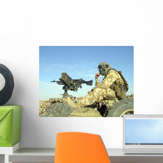 Gunner Sits atop British Wall Decal