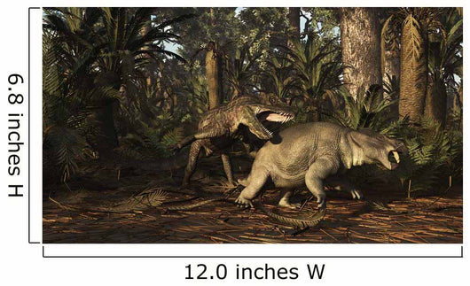 Postosuchus Attacking Dicynodont Triassic Wall Decal