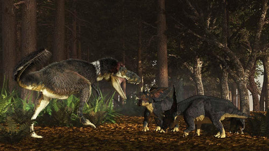 Daspletosaurus Confronts Family Chasmosaurus Wall Decal