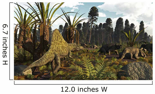 Triassic Scene with Sailback Wall Decal