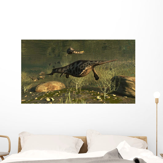 Hupehsuchus Marine Reptiles Swimming Wall Decal