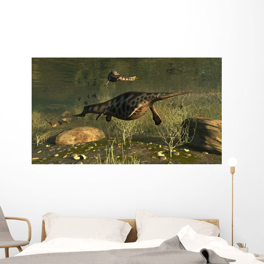Hupehsuchus Marine Reptiles Swimming Wall Decal