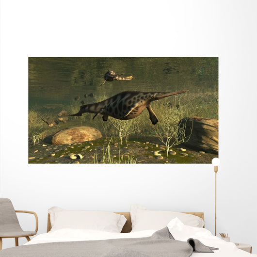 Hupehsuchus Marine Reptiles Swimming Wall Decal