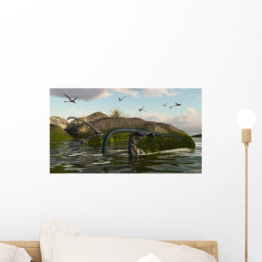 Tanystropheus Fishes from Rocks Wall Decal