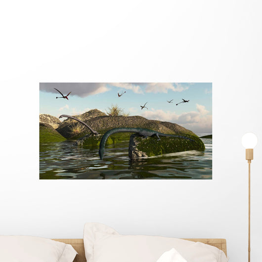 Tanystropheus Fishes from Rocks Wall Decal