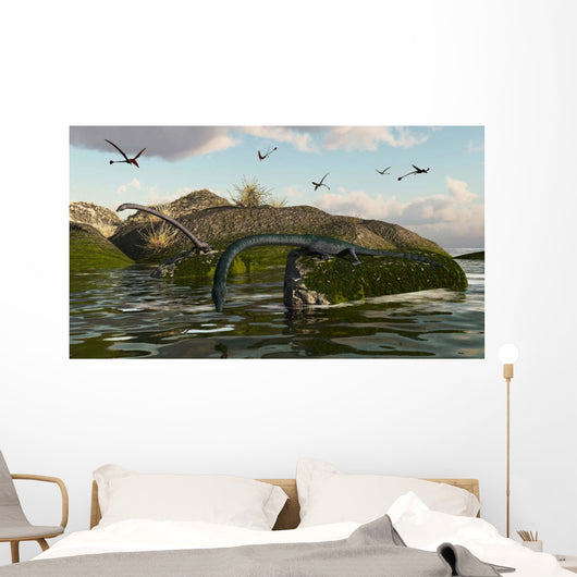 Tanystropheus Fishes from Rocks Wall Decal