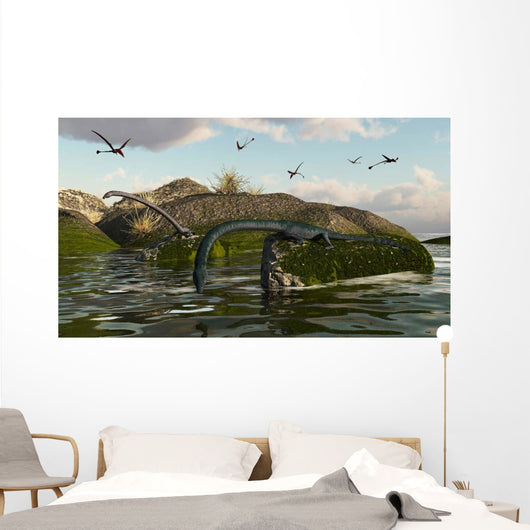 Tanystropheus Fishes from Rocks Wall Decal