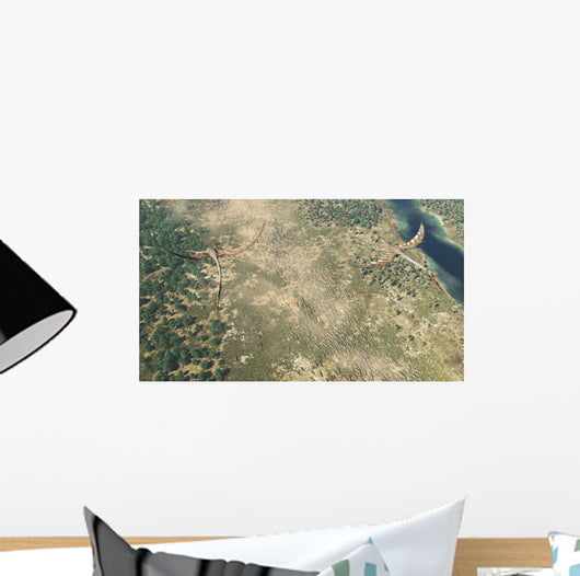 Quetzalcoatlus Flying above Herd Wall Decal