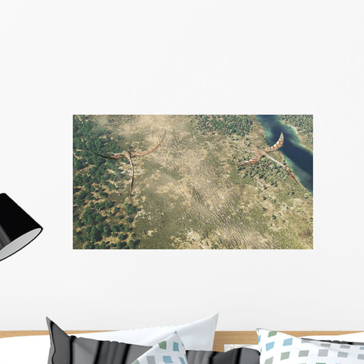 Quetzalcoatlus Flying above Herd Wall Decal