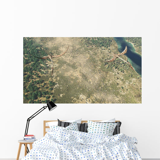 Quetzalcoatlus Flying above Herd Wall Decal