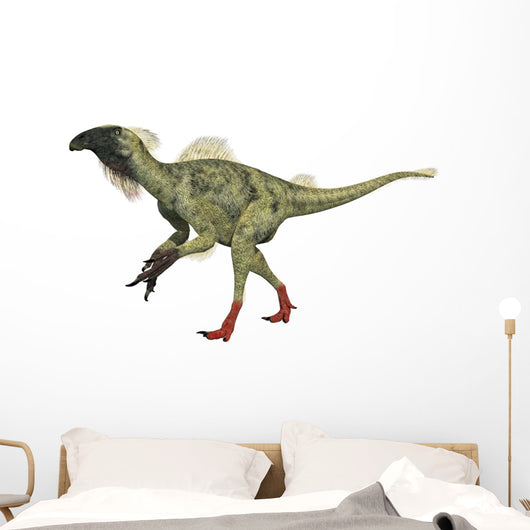 Beipiaosaurus Feathered Walking Dinosaur Wall Decal