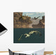 Pterodactylus Flying over Dakosaurus Wall Decal