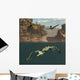 Pterodactylus Flying over Dakosaurus Wall Decal