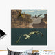 Pterodactylus Flying over Dakosaurus Wall Decal