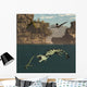Pterodactylus Flying over Dakosaurus Wall Decal