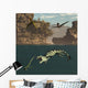 Pterodactylus Flying over Dakosaurus Wall Decal