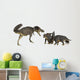Daspletosaurus Attacking Group Chasmosaurus Wall Decal