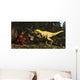 Lythronax Dinosaur Confronts Diabloceratops Wall Decal