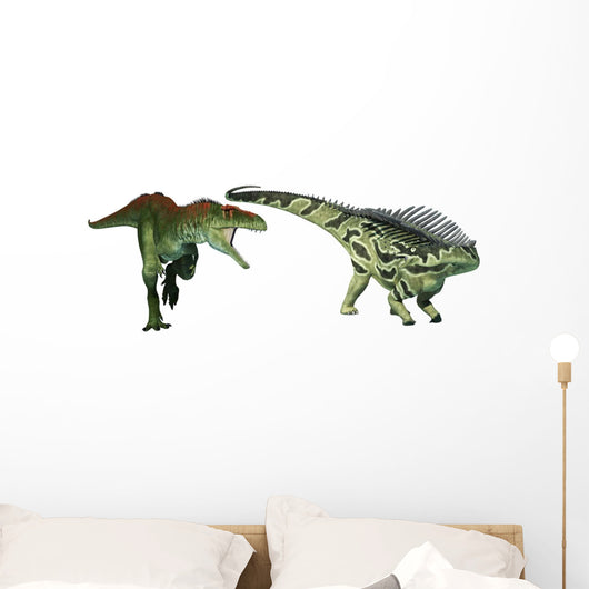 Tyrannotitan Dinosaur Attacking Agustinia Wall Decal