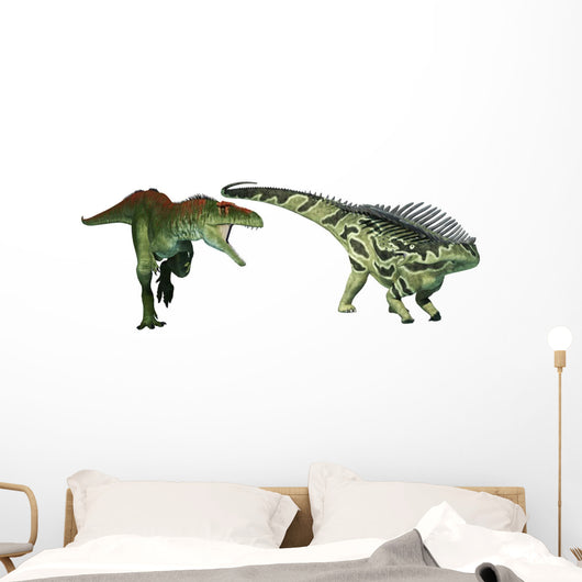Tyrannotitan Dinosaur Attacking Agustinia Wall Decal
