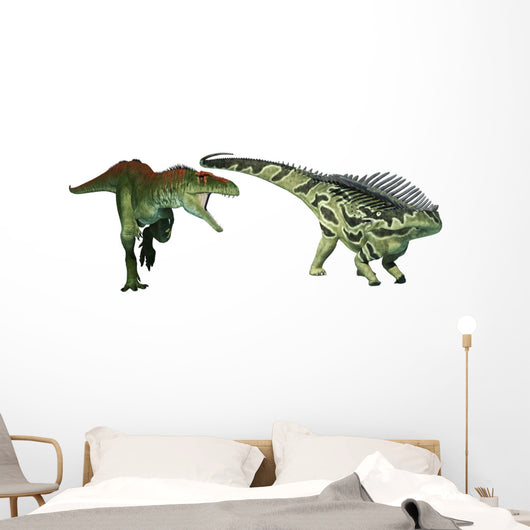 Tyrannotitan Dinosaur Attacking Agustinia Wall Decal
