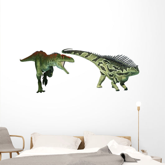 Tyrannotitan Dinosaur Attacking Agustinia Wall Decal
