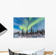 Aurora Borealis over Trees Wall Decal