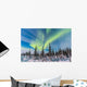 Aurora Borealis over Trees Wall Decal