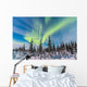 Aurora Borealis over Trees Wall Decal