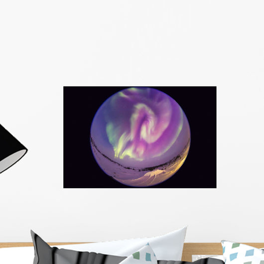 Fish-eye Lens Aurora Borealis Wall Decal Design 2