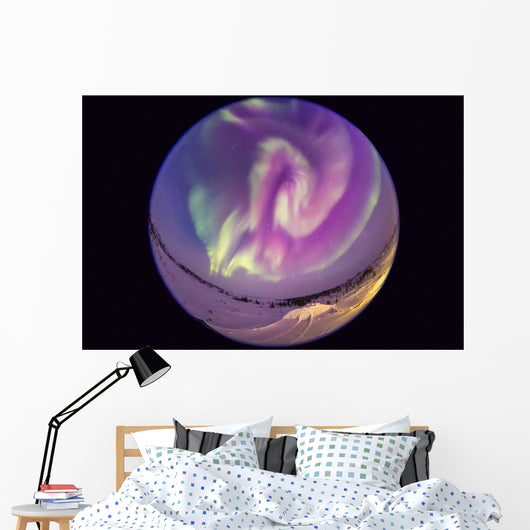 Fish-eye Lens Aurora Borealis Wall Decal Design 2