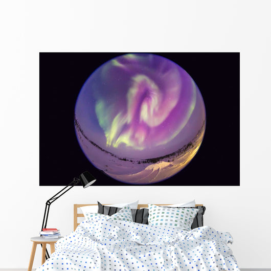 Fish-eye Lens Aurora Borealis Wall Decal Design 2