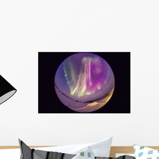 Fish-eye Lens Aurora Borealis Wall Decal Design 1