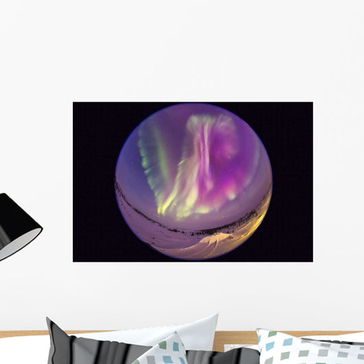 Fish-eye Lens Aurora Borealis Wall Decal Design 1