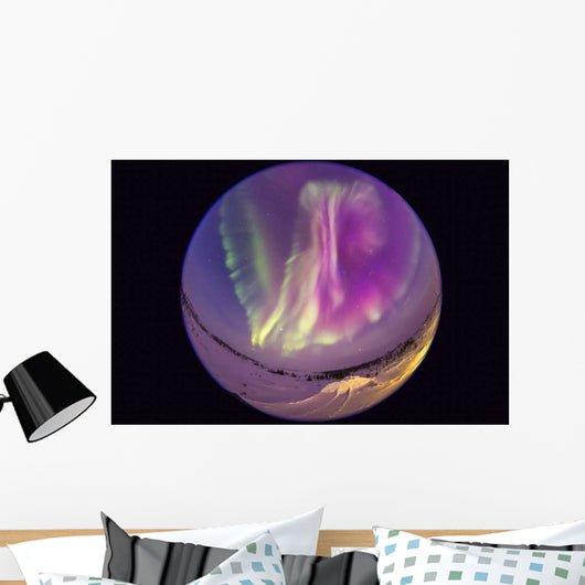 Fish-eye Lens Aurora Borealis Wall Decal Design 1