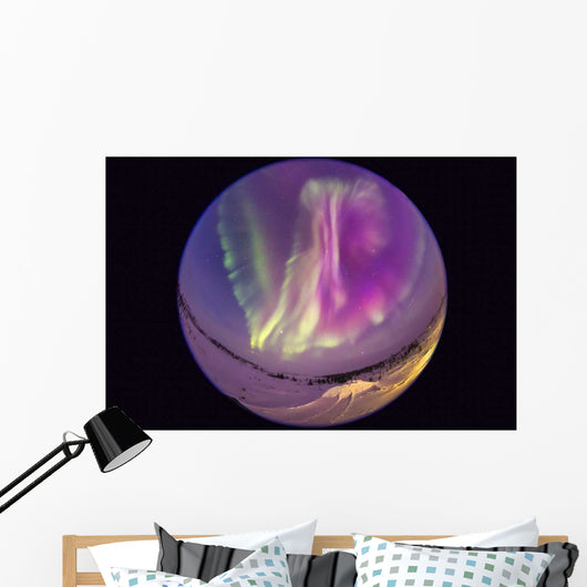 Fish-eye Lens Aurora Borealis Wall Decal Design 1
