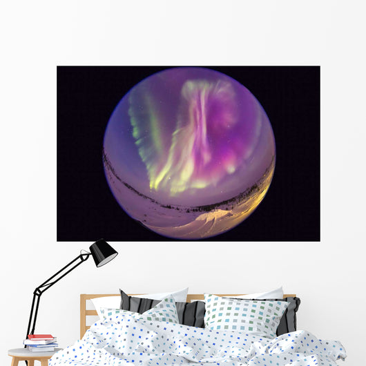 Fish-eye Lens Aurora Borealis Wall Decal Design 1