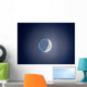 Crescent Moon with Earthshine Wall Decal Design 3