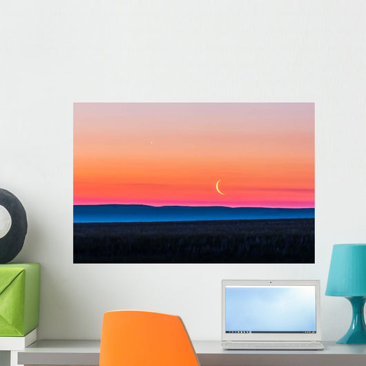 Moon and Venus Rising Wall Decal