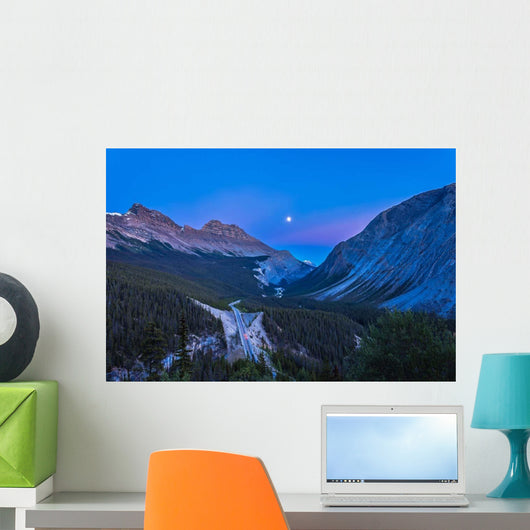 Moon over Icefields Parkway Wall Decal