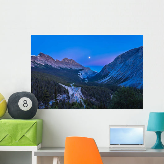 Moon over Icefields Parkway Wall Decal