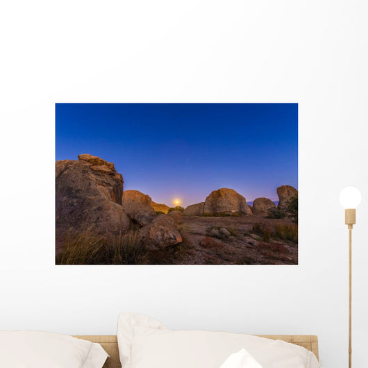 Full Moonrise City Rocks Wall Mural