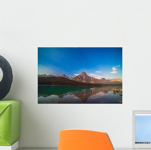 Perseid Meteors over Mt Wall Decal
