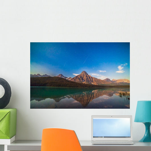 Perseid Meteors over Mt Wall Decal